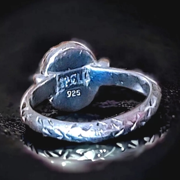 Vintage Spell Designs RARE Lone Wolf Turquoise Sterling Silver Pinky Finger Ring - Picture 4 of 11